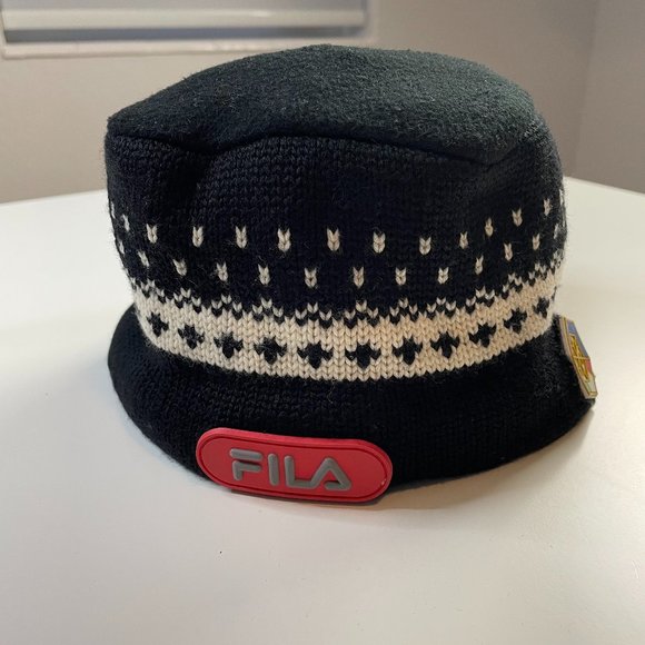 Vintage FILA Rare FISI Logo Knit Wool Winter Bucket Hat Cap Emblem One Size main image 7